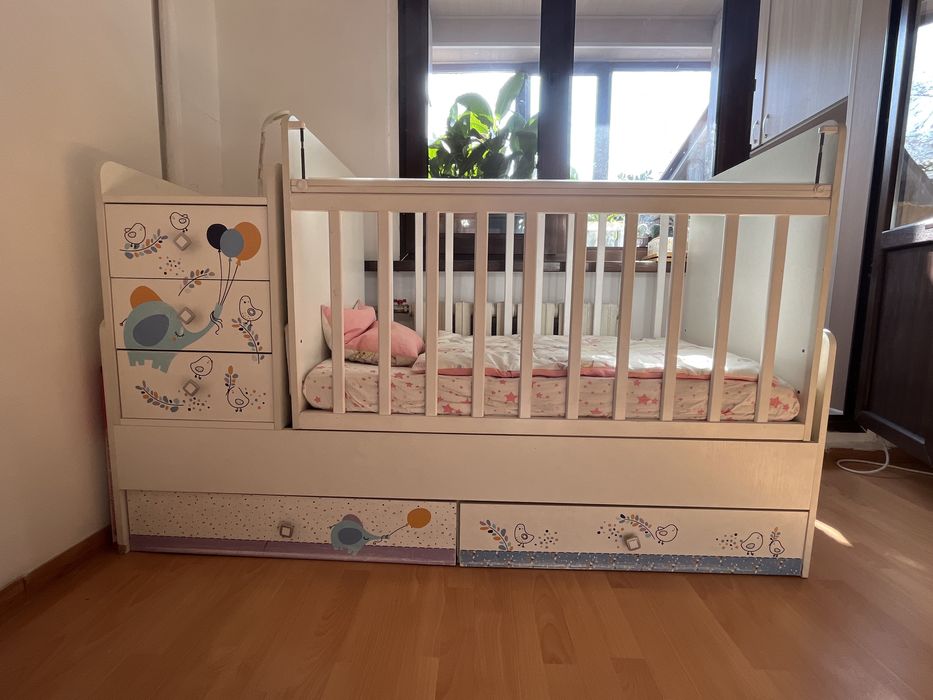 Манеж детский 2/1 с полками и с выдвижными ящиками