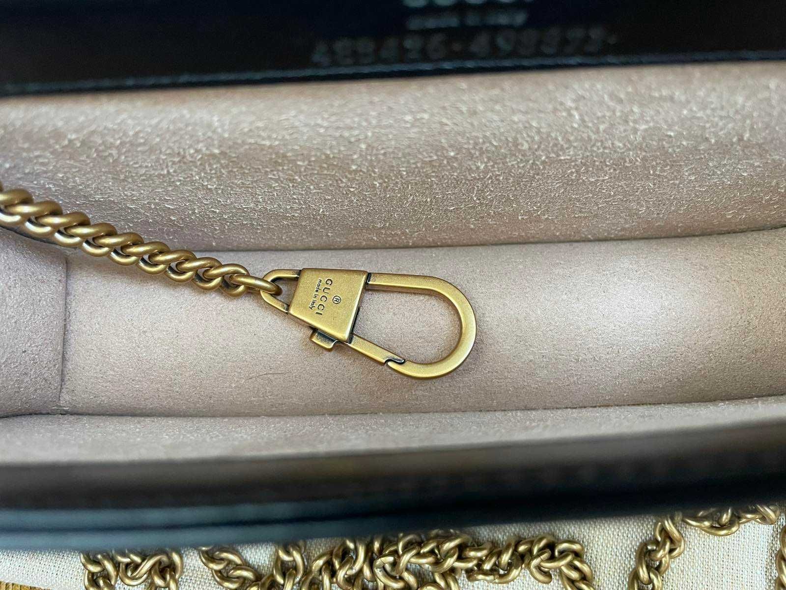 Оригинална Малка Чанта Gucci Marmont Beloved Гучи Златно Gold GG лого