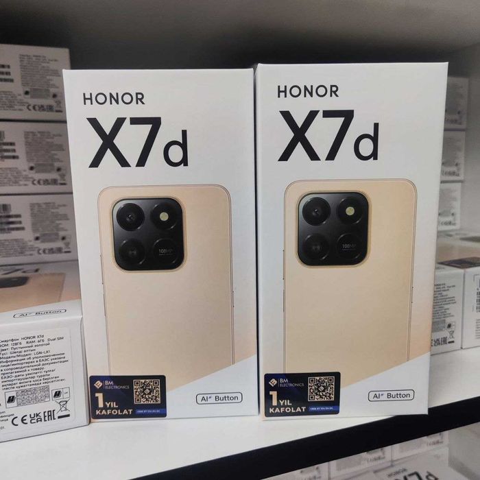 Yangi 2025  Honor x7d 6/128,8/256 gb 162$ , muddatli tolov ham mavjud