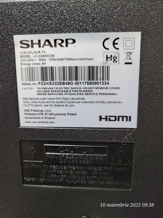 Televizor smart LCD model LC 32 HI 5332E pentru piese,monitor defect