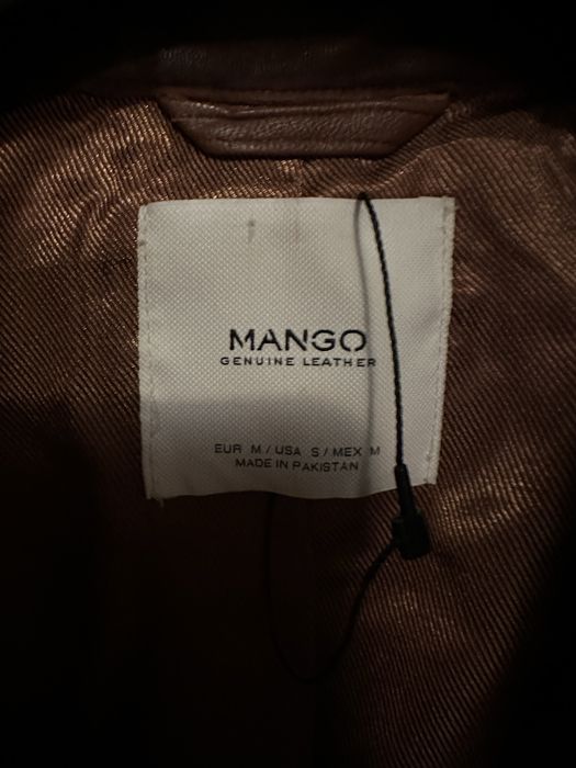 Jacheta tip camasa piele naturala MANGO