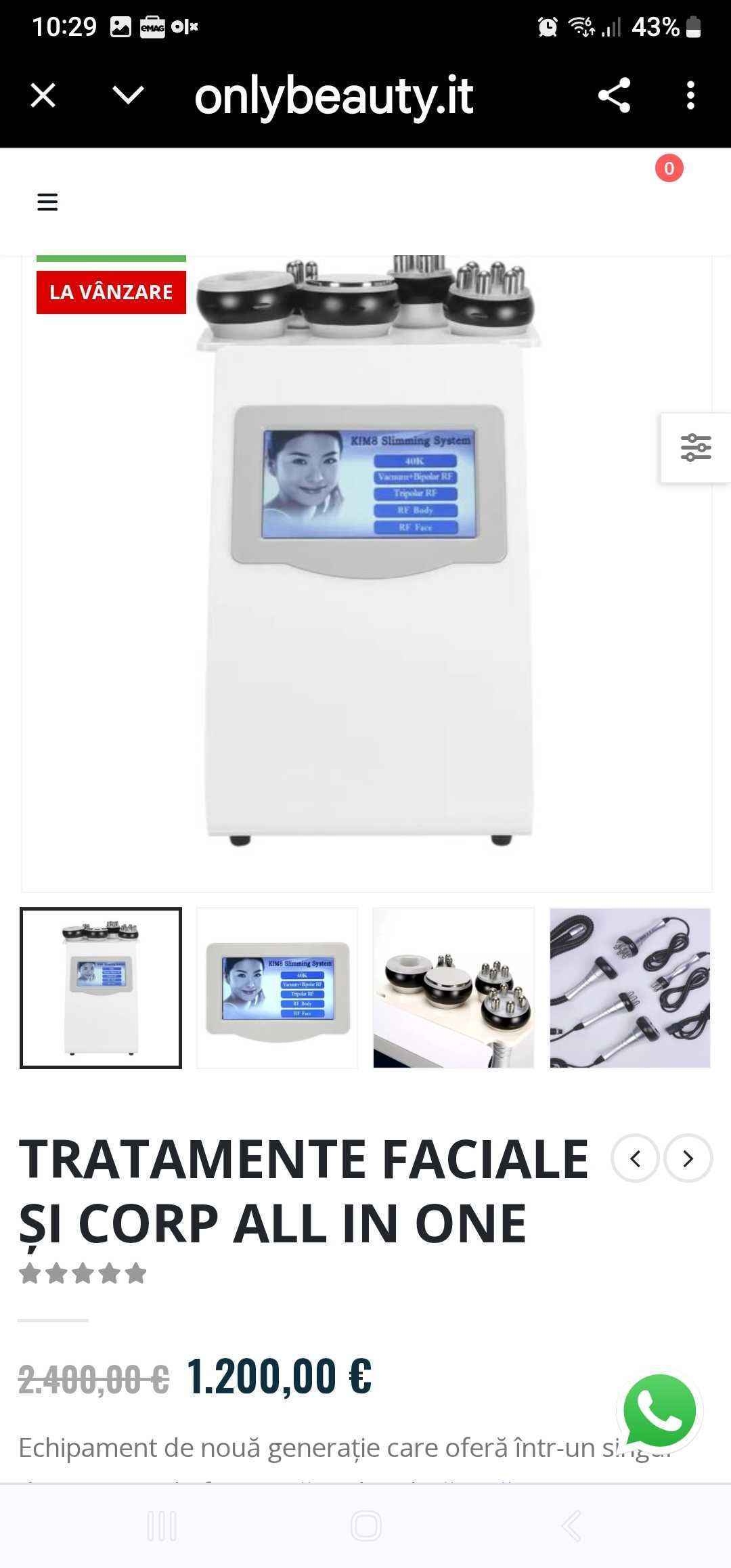 ALL IN ONE aparat profesionat pentru Tratamente Faciale si Corp nou