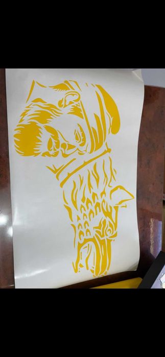 Sticker decebal si lupul dacic 45x70 cm Oracal