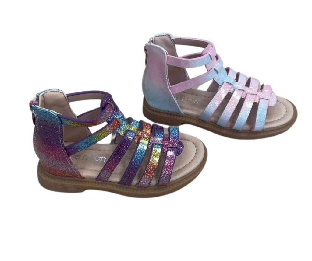 Многоцветни детски сандали за момиче - За цветна разходка през лятото!
