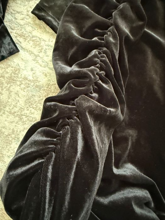 Кадифен Топ нов , висока талия пола и топ кадифена блуза с дълъг ръкав