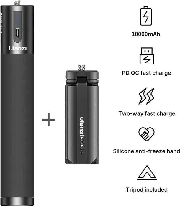 Штатив - пауэрбанк Ulanzi BG-3 10000mAh Power Bank Hand Grip