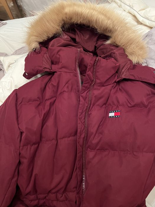 Tommy Hilfiger Jeans geaca puf natural midi M L