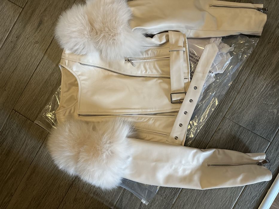 Кожено яке от естествена кожа с естествен косъм