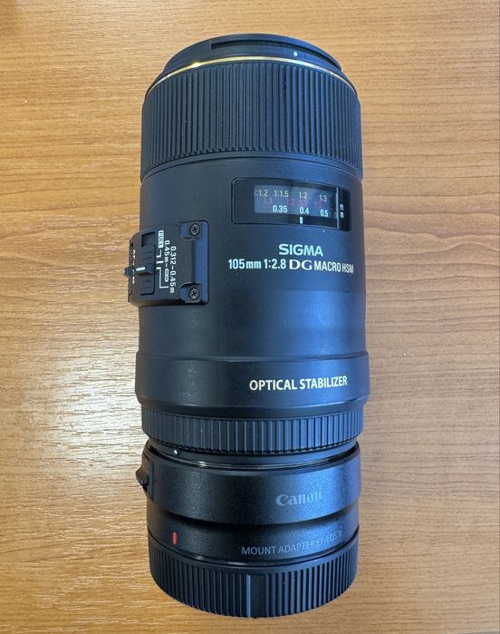 Obiectiv Sigma Macro 105mm f/2.8 Canon + adaptor Canon EF EOS R