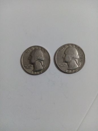 2 Monede Quarter Dollar  an 1969-1970