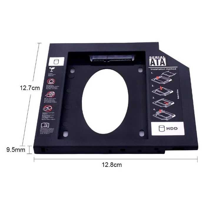 Caddy dvd-rom unitate optica laptop pt hdd SSD SATA 3.0 9.5mm/ 12.7mm