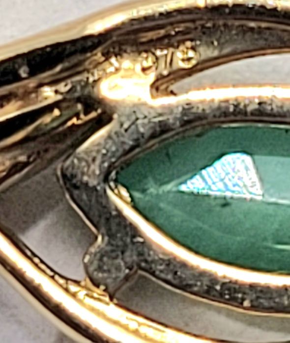 Coliere din aur galben de 9k cu smarald și rubin natural