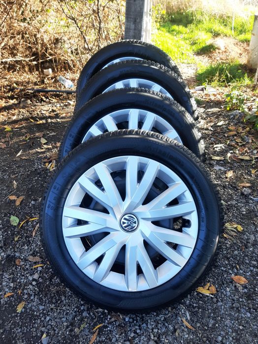 4бр. Зимни гуми с Железни джанти  5х112-16ц.за VW-ФОЛКСВАГЕН+тасове