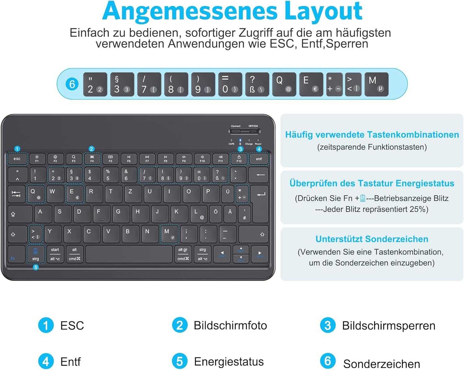 НОВА! Немска Bluetooth клавиатура QWERTZ за iPad, iPhone и таблети