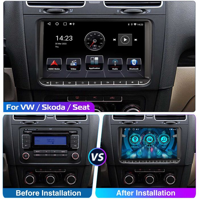 Navigatie Android 2GB RAM+64GB VW GOLF 5 6 PASSAT B6 CC JETTA SEAT etc