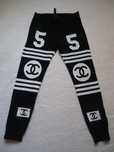 Trening dama costum sport casual negru imprimeu alb