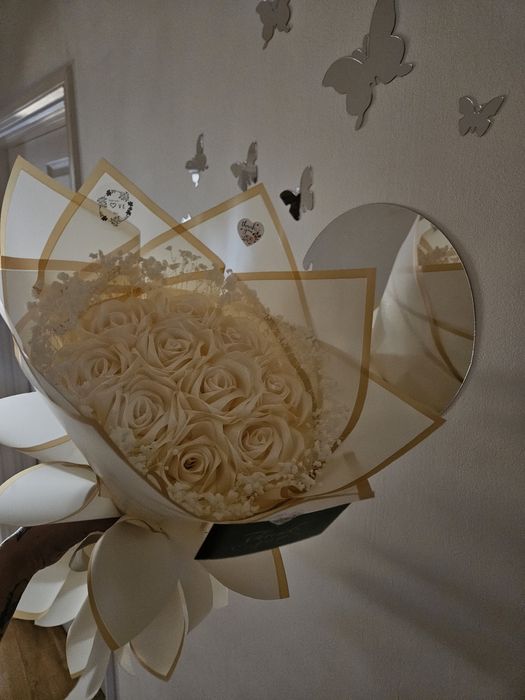 Satin flowers  handmade roses