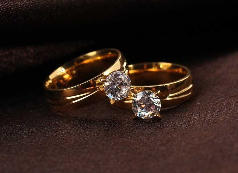 GR301, inel placat cu aur 14k, model logodna, zirconiu alb fatetat,nou