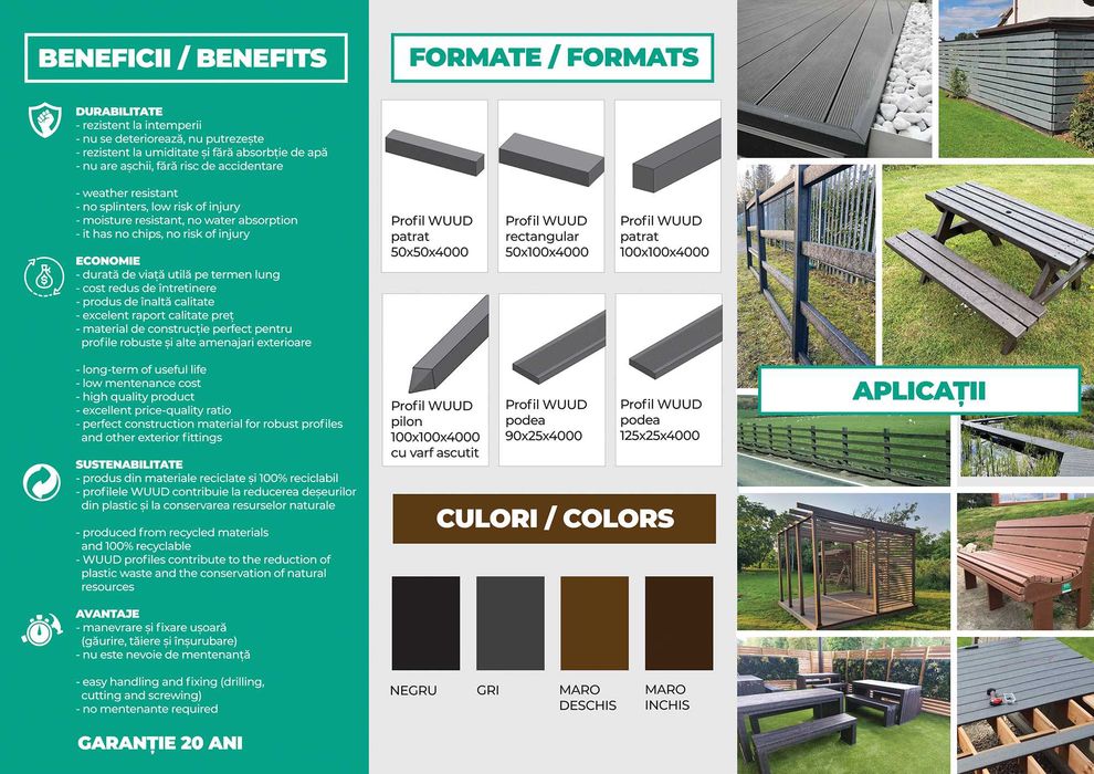 Vand profile din plastic compozit