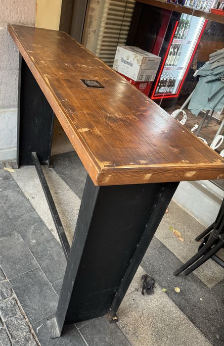 Masa inaltă/Pupitru din fier si lemn