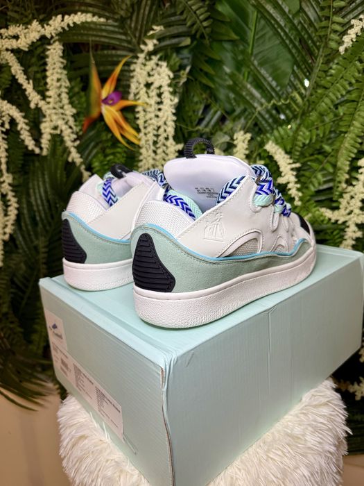 Lanvin Curb Suede Blue White