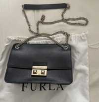 Furla geanta neagra de piele de umar