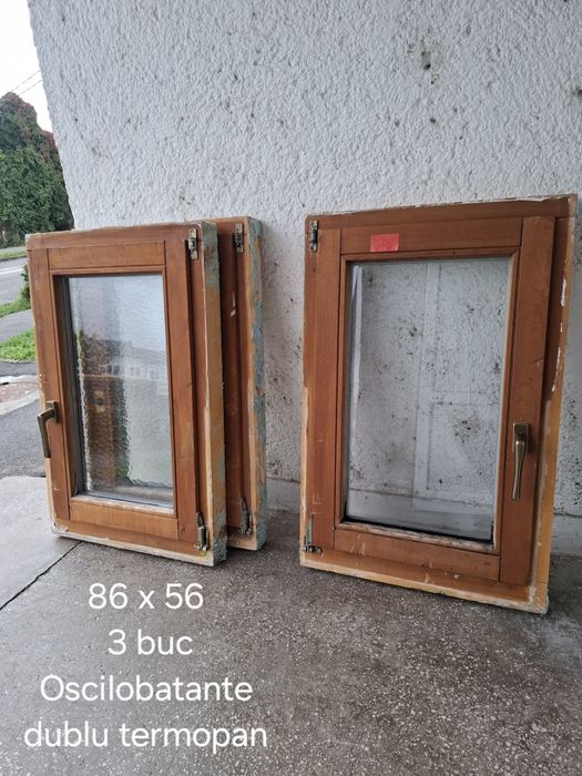 Geamuri termopan profil lemn dimensiuni mici(3 buc)