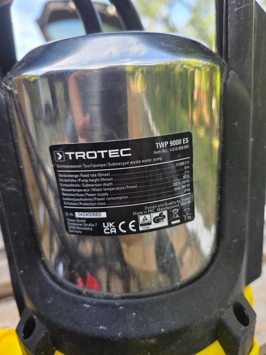 Pompă submersibilă de apă reziduală TWP 9000 ES