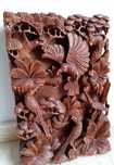 Tablou sculptura dintr-o singura bucata de lemn lucrat integral manual