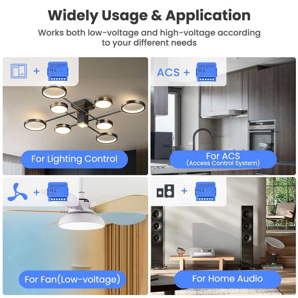 AVATTO ZWSM16-DC Zigbee модул за сух контакт – едноканален | DC 24–32V