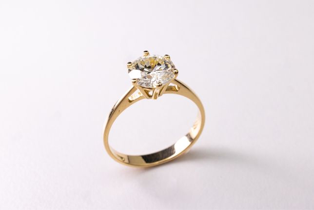 Inel logodna aur galben 18 ct -  cu diamant 2.0 carate