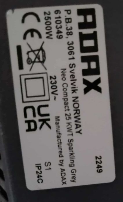 Конвектор Adax NEO COMPACT 25 KWT Sparkling Grey