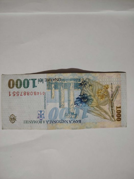 Bacnota 1000 lei cu chipul lui Mihai Eminescu