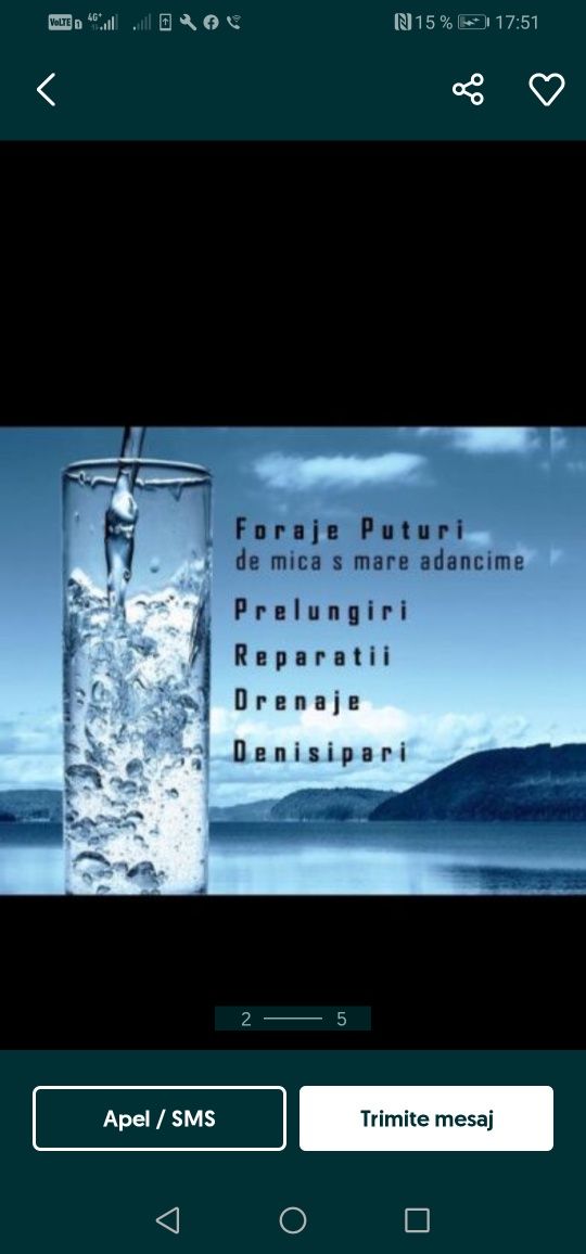 Foraje puțuri apa de mica și medie adâncime piloni de susținere absorb