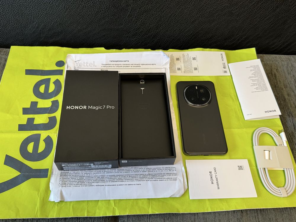 ЧИСТО НОВ 512GB Honor Magic 7 Pro 5G Yettel Гаранция 2027 г. Black
