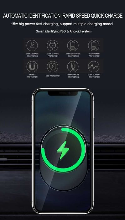 Incarcator Fast Wireless Charging Auto Magsafe Magnetic 15W Fast Charg