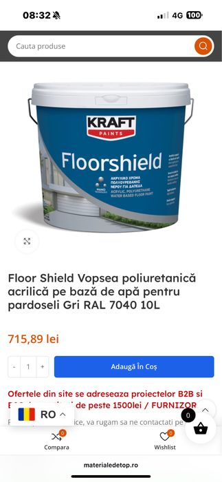 Vopsea poliuretanica acrilica pe baza de apa pentru pardoseli.