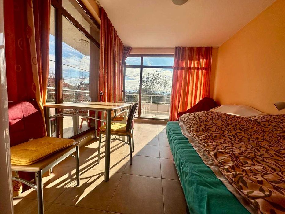 Двустаен апартамент с гледка море в центъра на кв. Сарафово, Без такса