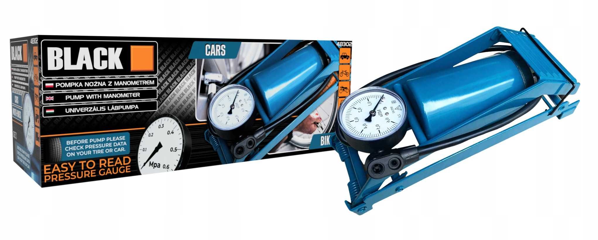 Pompa auto actionata cu piciorul cu manometru (48302)