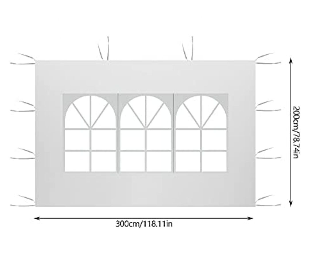 Pavilion alb cu 2 pereți laterali albi