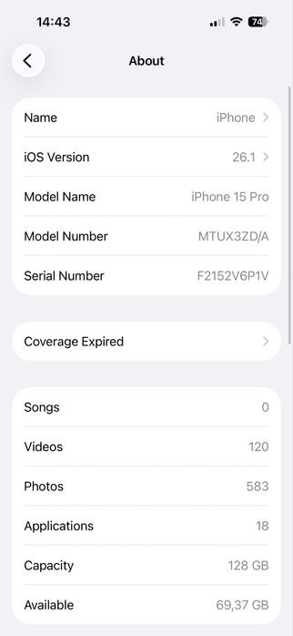 Iphone 15 pro 128GB