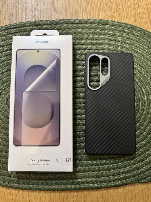 Husa Aramid shock proof si folie originala antirefletive S25 Ultra