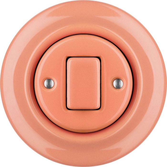 Intrerupator din portelan culoare roz somon