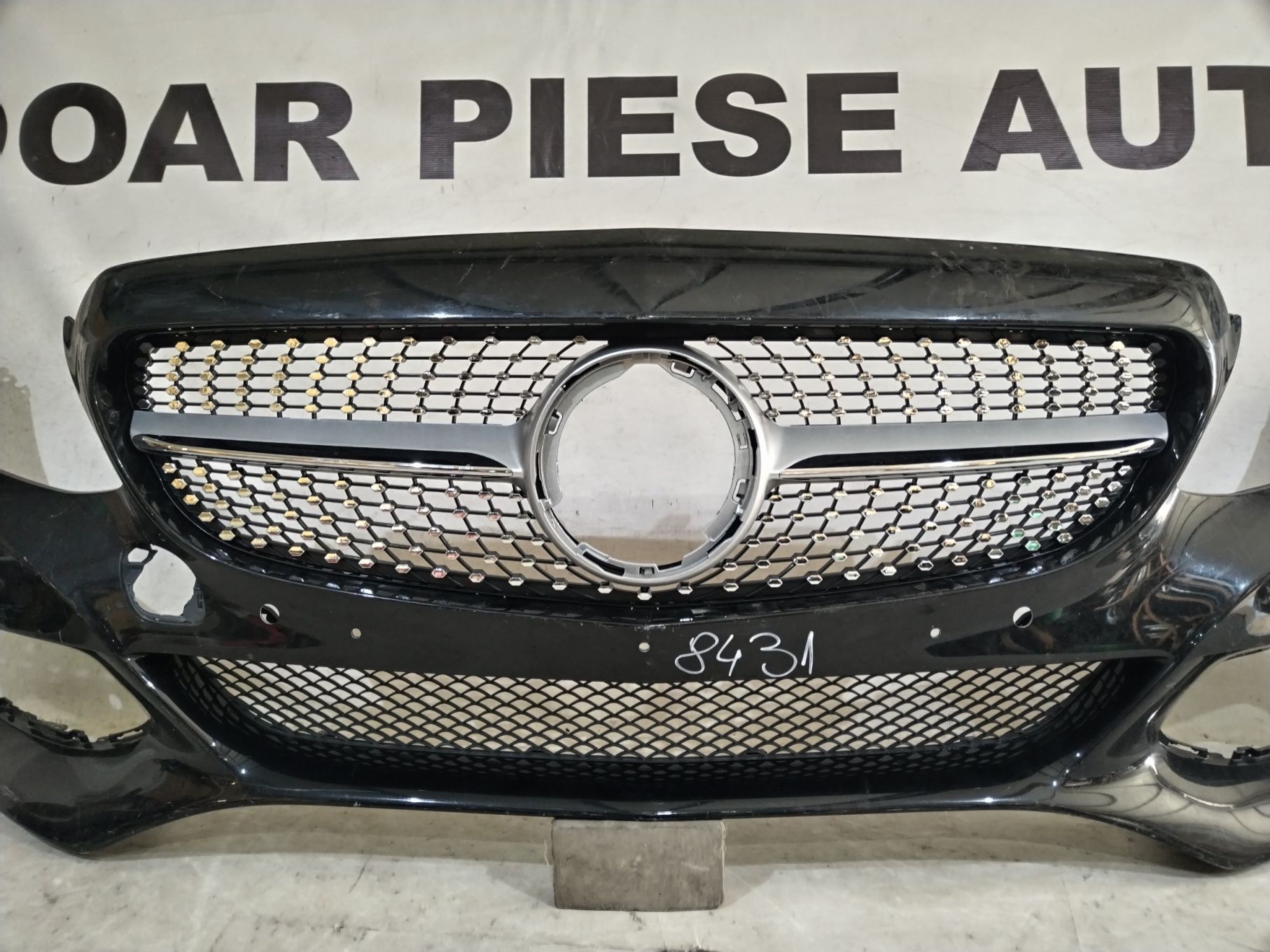 Bara fata Mercedes C-Class, W205, 2014, 2015, 2016, 2017, 2018, cod origine OE A2058800125, cu gauri pentru senzori de parcare (6).