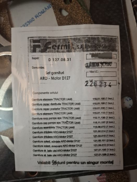 Set Garnituri Fermit Aro D127 L25 L27