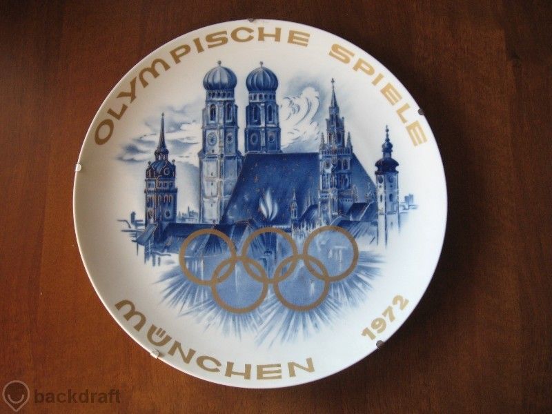 Олимпийска чиния Мюнхен 1972 порцеланова за колекционери на сувенири и