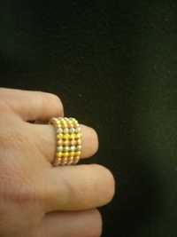 Сребърен пръстен в три цвята