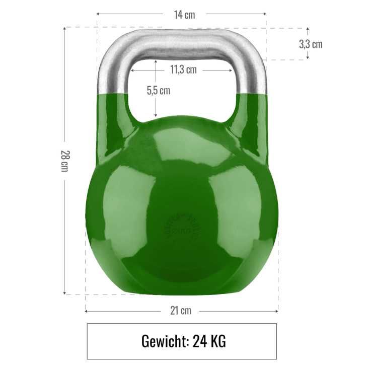 Kettlebell de Competiție - 24 KG, Verde