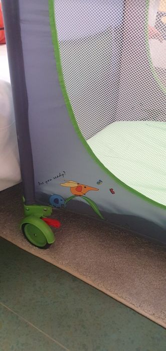 Pat/țarc bebe verde cu gri