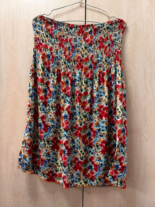 Rochie de vară multicoloră fără bretele - 100% bumbac